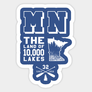 Minnesota MN Land of 10,000 Lakes Sticker